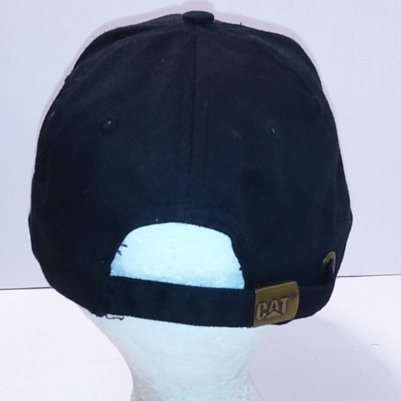 CAT Caterpillar Black Strapback Hat Cap - Picture 4 of 8